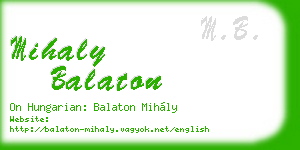 mihaly balaton business card